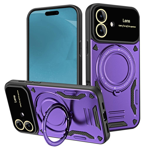iPhone 17 Large Window MagSafe Holder Phone Case - Purple
