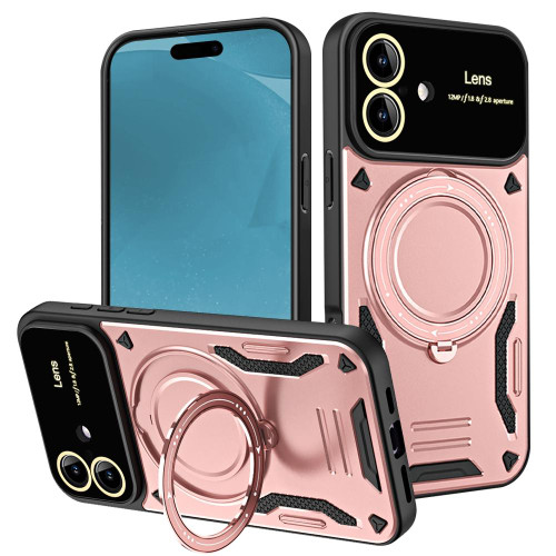 iPhone 17 Large Window MagSafe Holder Phone Case - Rose Gold