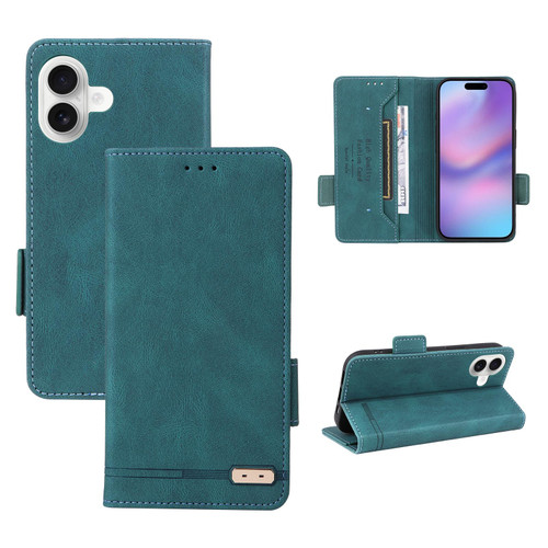 iPhone 17 Magnetic Clasp Leather Phone Case - Green iPhone 17 Magnetic Clasp Leather Phone Case - Green