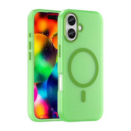 iPhone 17 MagSafe Frosted Translucent TPU + PC Full Coverage Phone Case - Green iPhone 17 MagSafe Frosted Translucent TPU + PC Full Coverage Phone Case - Green