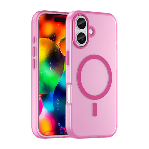 iPhone 17 MagSafe Frosted Translucent TPU + PC Full Coverage Phone Case - Pink