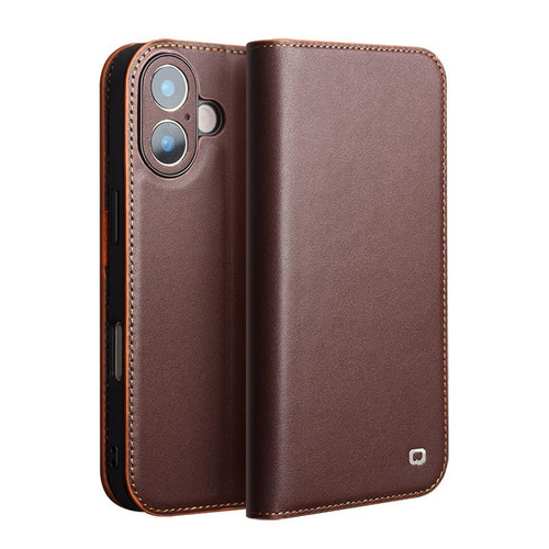 iPhone 17 QIALINO Classic Gen2 Genuine Leather Phone Case - Brown
