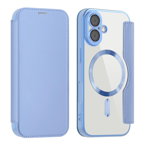iPhone 17 Shield MagSafe RFID Anti-theft Leather Phone Case - Blue