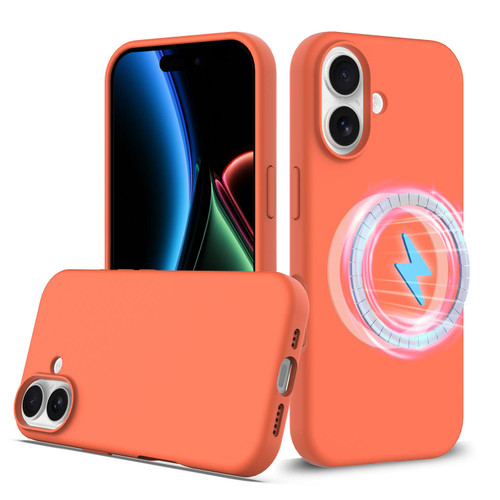 iPhone 17 Shockproof Silicone Magsafe Phone Case - Gold Orange