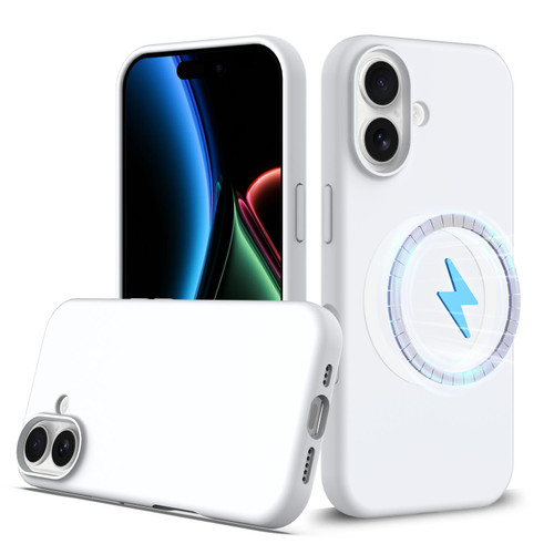 iPhone 17 Shockproof Silicone Magsafe Phone Case - White