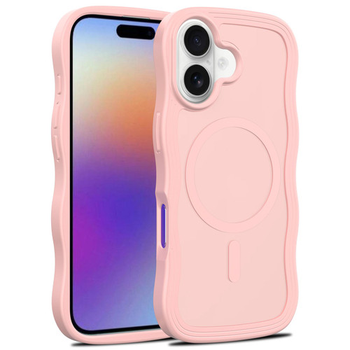 iPhone 17 Skin Feel Wave Texture MagSafe Phone Case - Pink
