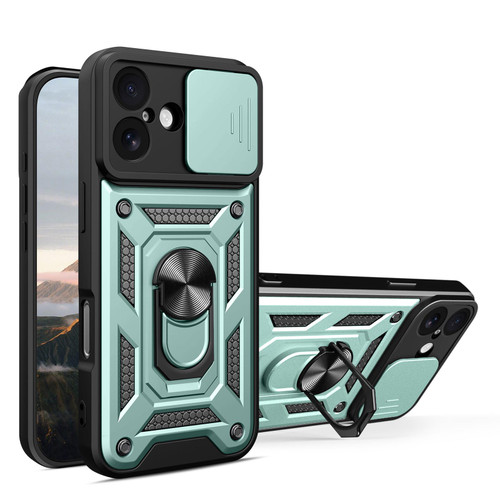 iPhone 17 Sliding Camera Cover Design TPU+PC Phone Case - Green