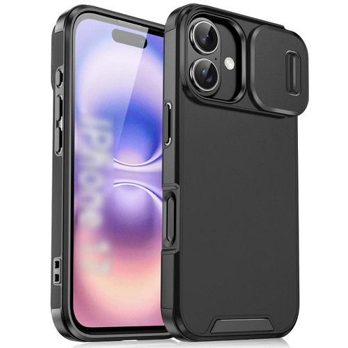 iPhone 17 Sliding Camshield TPU + PC Phone Case - Black