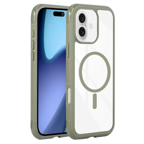 iPhone 17 Solid Color Edge Transparency MagSafe Magnetic Phone Case - Army Green