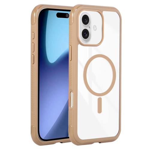 iPhone 17 Solid Color Edge Transparency MagSafe Magnetic Phone Case - Brown