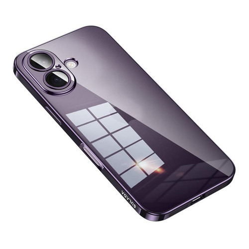 iPhone 17 SULADA Shine Through Series Plating TPU Transparent Phone Case - Dark Purple