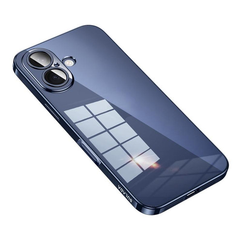 iPhone 17 SULADA Shine Through Series Plating TPU Transparent Phone Case - Titanium Blue