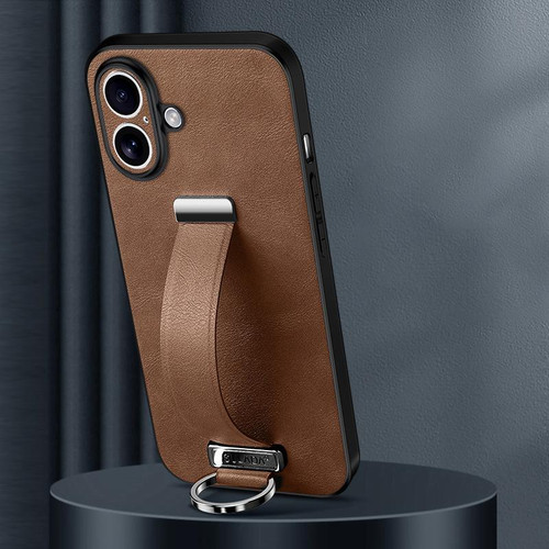 iPhone 17 SULADA Tide Cool Series PC Hybrid Leather Texture Skin Feel Phone Case - Brown