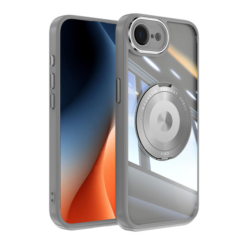 iPhone 16e / 17e 360 Holder Magsafe Acrylic Hybrid TPU Phone Case - Frosted White