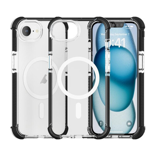 iPhone 16e / 17e Acrylic Magsafe Magnetic Shockproof Phone Case - Transparent Black