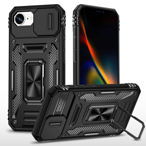 iPhone 16e / 17e Armor PC + TPU Camera Shield Phone Case - Black