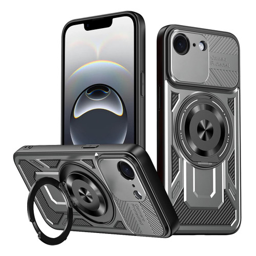iPhone 16e / 17e Armor Rotating Holder MagSafe Phone Case - Grey