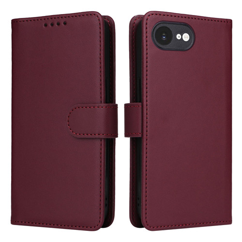 iPhone 16e / 17e BETOPNICE BN-005 2 in 1 Detachable Imitate Genuine Leather Phone Case - Wine Red