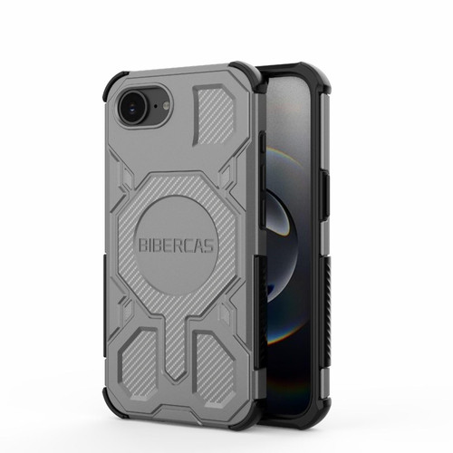 iPhone 16e / 17e BIBERCAS Real Color Series MagSafe Shockproof Phone Case - Gray