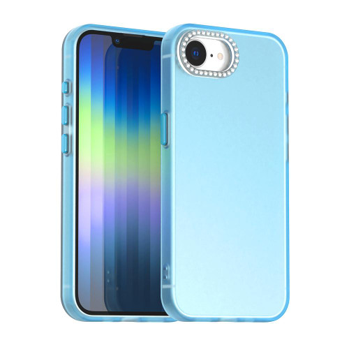 iPhone 16e / 17e Candy Diamond Frosted PC Hybrid TPU Phone Case - Blue