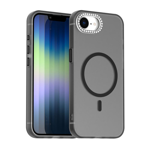 iPhone 16e / 17e Candy Diamond Magsafe Frosted PC Hybrid TPU Phone Case - Black