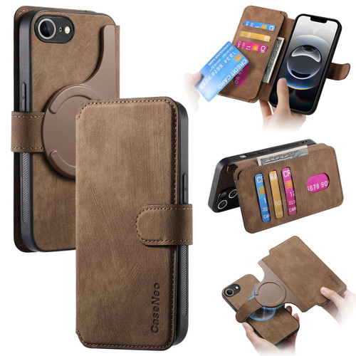iPhone 16e / 17e CaseNeo MagSafe RFID Anti-theft Retro Leather Phone Case - Brown