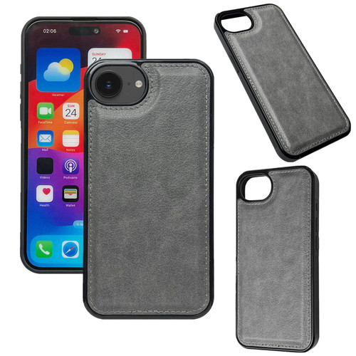 iPhone 16e / 17e Cowhide Texture Back Cover Phone Case - Grey