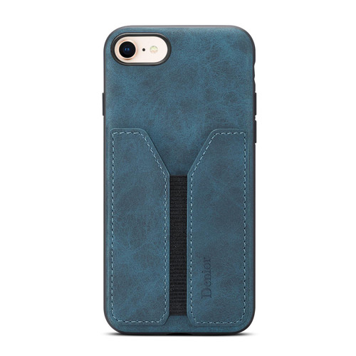 iPhone 16e / 17e Denior D07 DV Elastic Card Slot PU Back Cover Phone Case - Blue