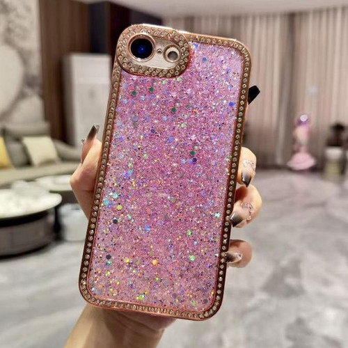 iPhone 16e / 17e Diamond Glitter Sequins TPU Phone Case - Pink