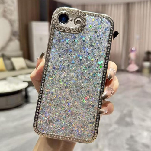 iPhone 16e / 17e Diamond Glitter Sequins TPU Phone Case - Silver