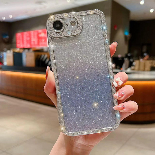 iPhone 16e / 17e Diamond Gradient Glitter Plated TPU Phone Case - Purple
