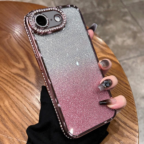 iPhone 16e / 17e Diamond Gradient Glitter TPU Phone Case - Gradient Pink