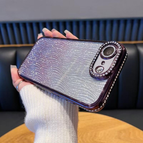 iPhone 16e / 17e Diamond Water Ripple Gradient Glitter TPU Phone Case - Purple