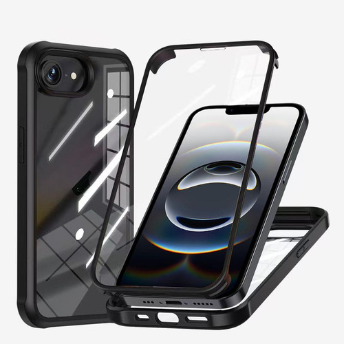 iPhone 16e / 17e Double-sided Plastic Glass Phone Protective Case - Black