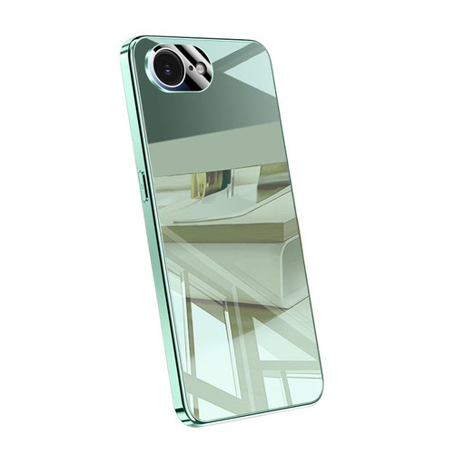 iPhone 16e / 17e Electroplating Ice Crystal Airbag Full Coverage Shockproof Phone Case - Green