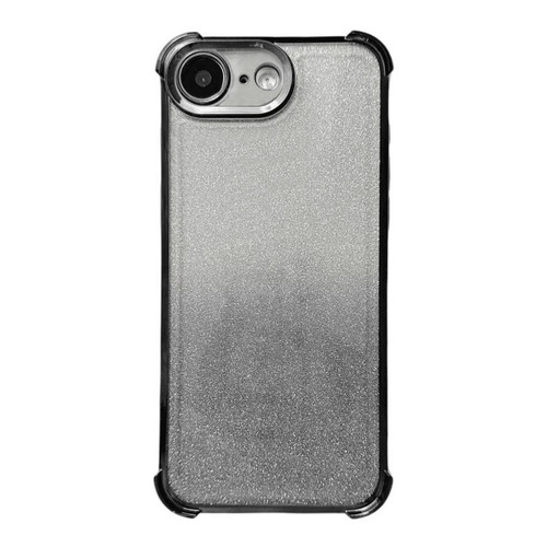 iPhone 16e / 17e Electrpolated Glitter Four-corner Shockproof Space TPU Phone Case - Gradient Black