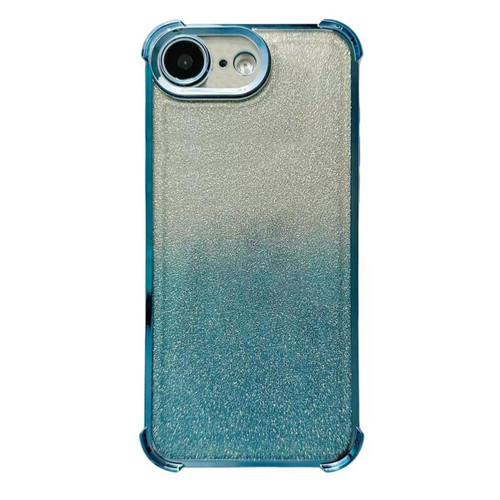 iPhone 16e / 17e Electrpolated Glitter Four-corner Shockproof Space TPU Phone Case - Gradient Blue