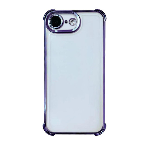 iPhone 16e / 17e Electrpolated Space Four-corner Shockproof TPU Phone Case - Purple