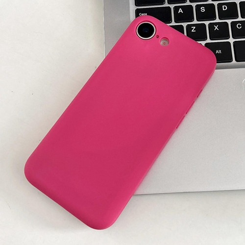 iPhone 16e / 17e Fine Hole Insert Card Slot TPU Phone Case - Rose Red