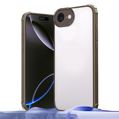 iPhone 16e / 17e Four Corners Shield Shockproof TPU Hybrid PC Phone Case - Brown