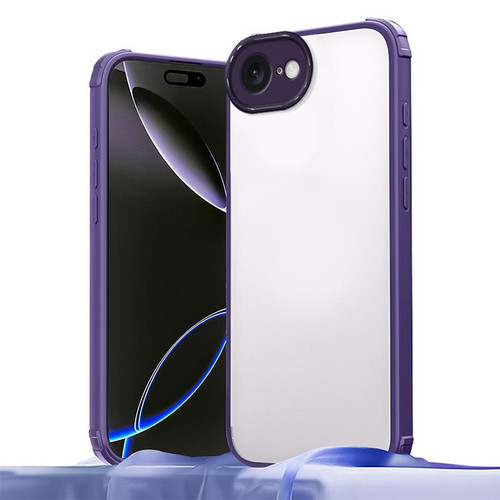 iPhone 16e / 17e Four Corners Shield Shockproof TPU Hybrid PC Phone Case - Purple