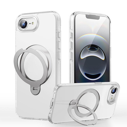 iPhone 16e / 17e Gear-Style Stress Relief 360 Rotation Holder MagSafe Phone Case - Transparent