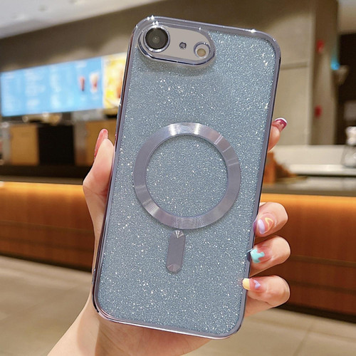 iPhone 16e / 17e Glitter Electroplating MagSafe TPU Phone Case - Blue