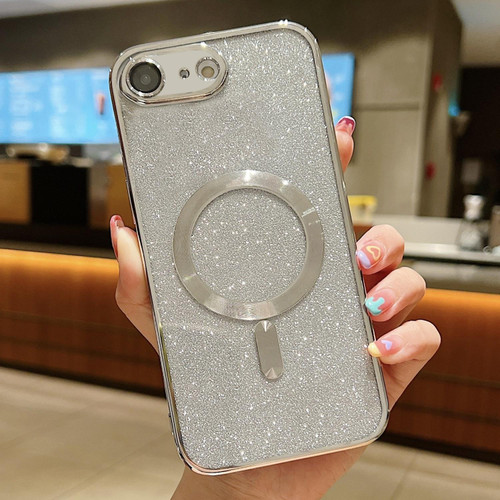 iPhone 16e / 17e Glitter Electroplating MagSafe TPU Phone Case - Silver