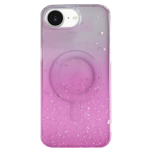 iPhone 16e / 17e Glitter MagSafe Hybrid Clear TPU Phone Case - Pink