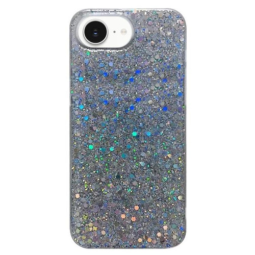 iPhone 16e / 17e Glitter Sequins Epoxy TPU Phone Case - Silver