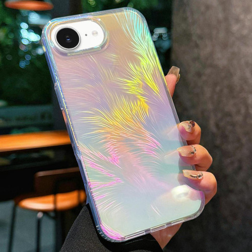 iPhone 16e / 17e Glossy Color-Plated Shockproof Phone Case - Colored feathe