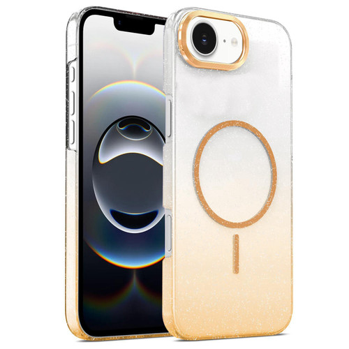 iPhone 16e / 17e Gold Diamond Glitter Gradient MagSafe Shockproof Phone Case - Gold