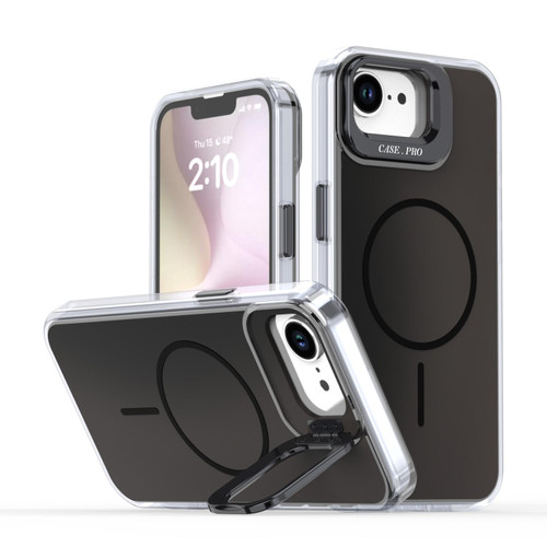 iPhone 16e / 17e Gradient Discolor Lens Kickstand Magsafe Phone Case - Black