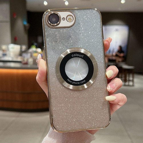 iPhone 16e / 17e Gradient Glitter Electroplating MagSafe TPU Phone Case - Gold